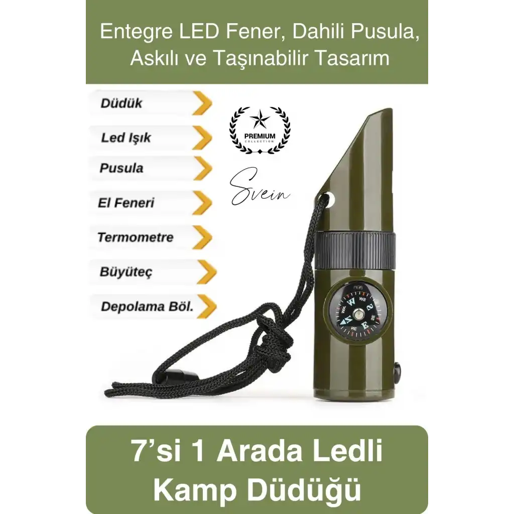 #KampDüdüğü 7’si 1 Arada Acil Durum Düdüğü Kamp Pusulalı Fenerli Deprem Outdoor Hayatta Kalma Afet