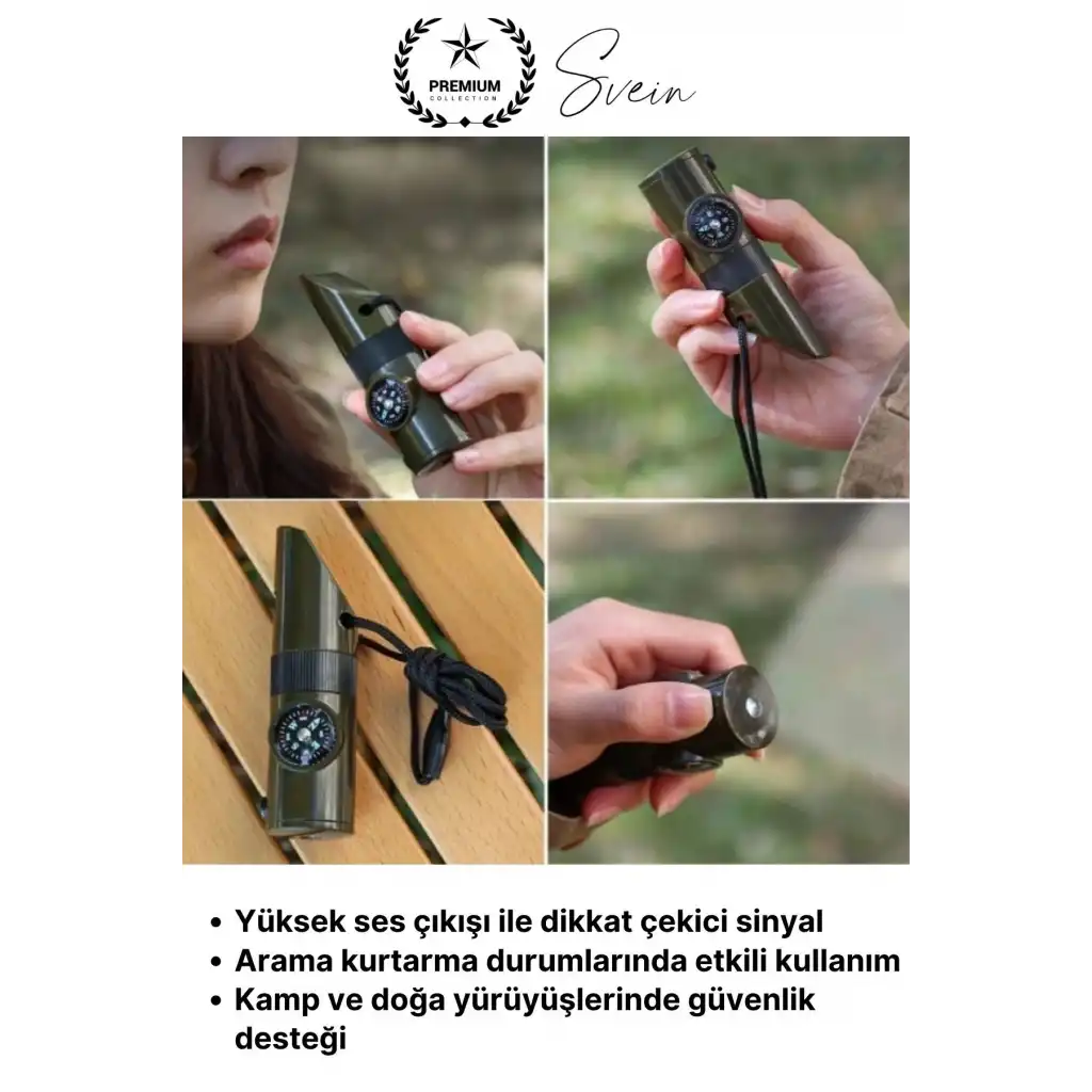 #KampDüdüğü 7’si 1 Arada Acil Durum Düdüğü Kamp Pusulalı Fenerli Deprem Outdoor Hayatta Kalma Afet