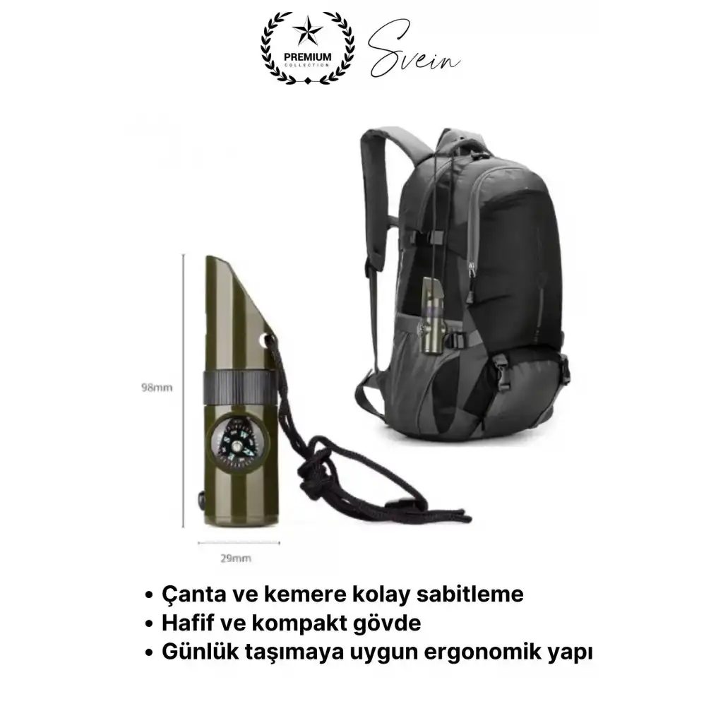 #KampDüdüğü 7’si 1 Arada Acil Durum Düdüğü Kamp Pusulalı Fenerli Deprem Outdoor Hayatta Kalma Afet