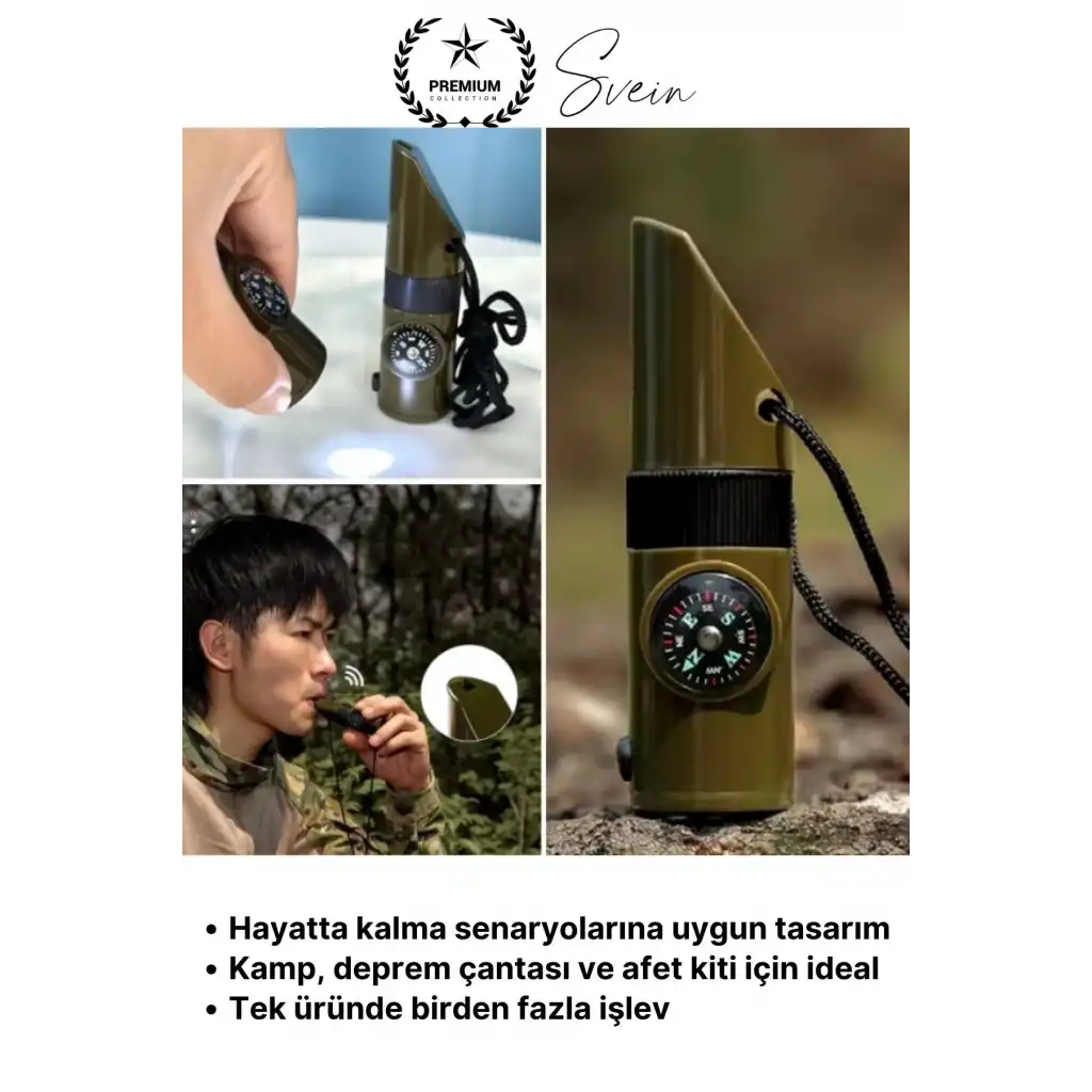 #KampDüdüğü 7’si 1 Arada Acil Durum Düdüğü Kamp Pusulalı Fenerli Deprem Outdoor Hayatta Kalma Afet