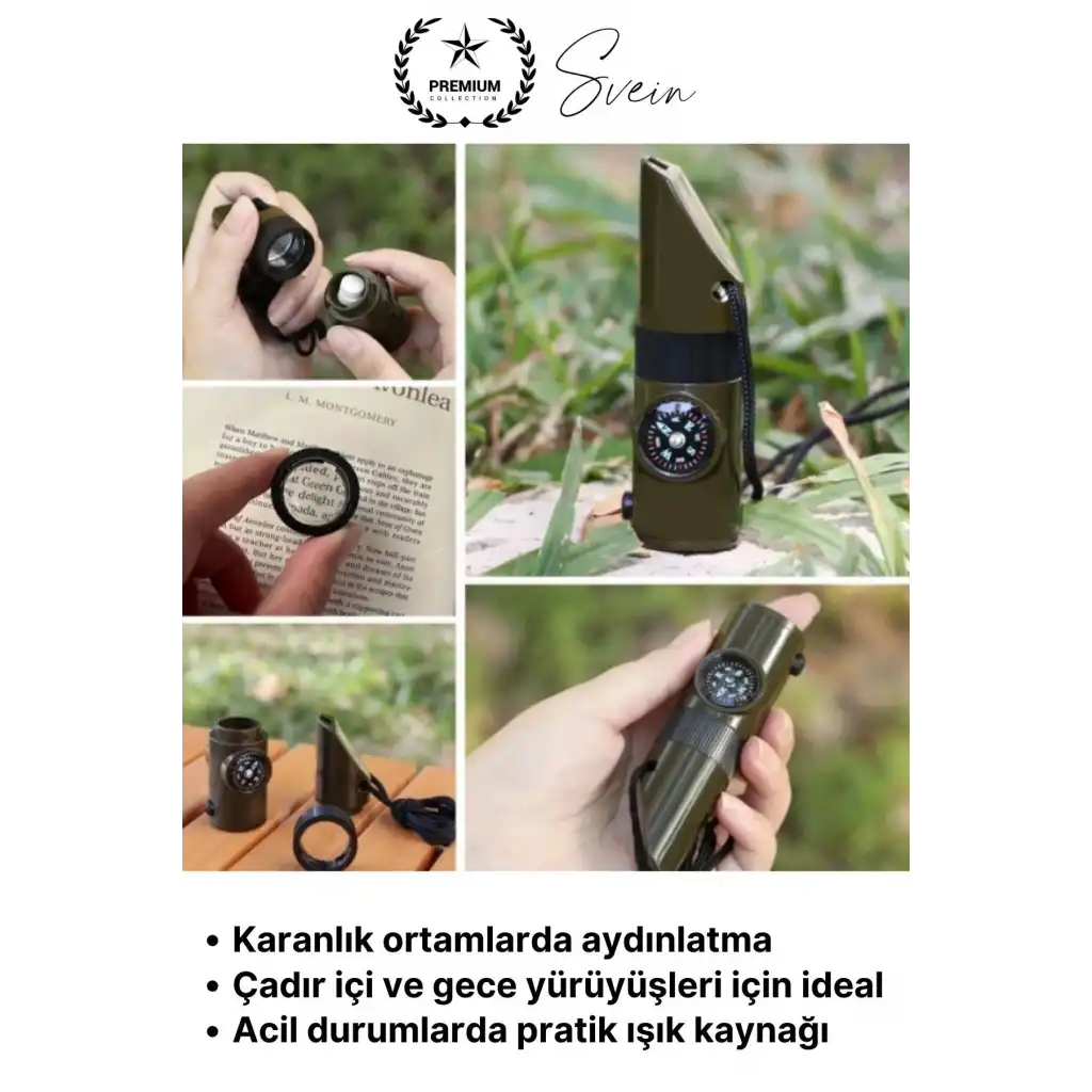 #KampDüdüğü 7’si 1 Arada Acil Durum Düdüğü Kamp Pusulalı Fenerli Deprem Outdoor Hayatta Kalma Afet