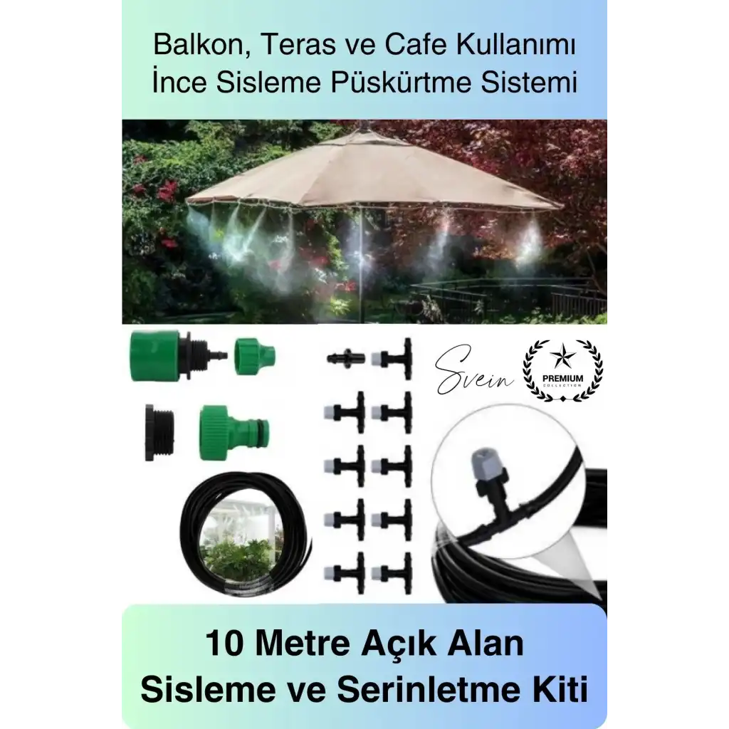 #Nemlendirme Açık Alan Sisleme ve Serinletme Kiti 10 Metre Balkon Teras Cafe Bahçe Nemlendirici