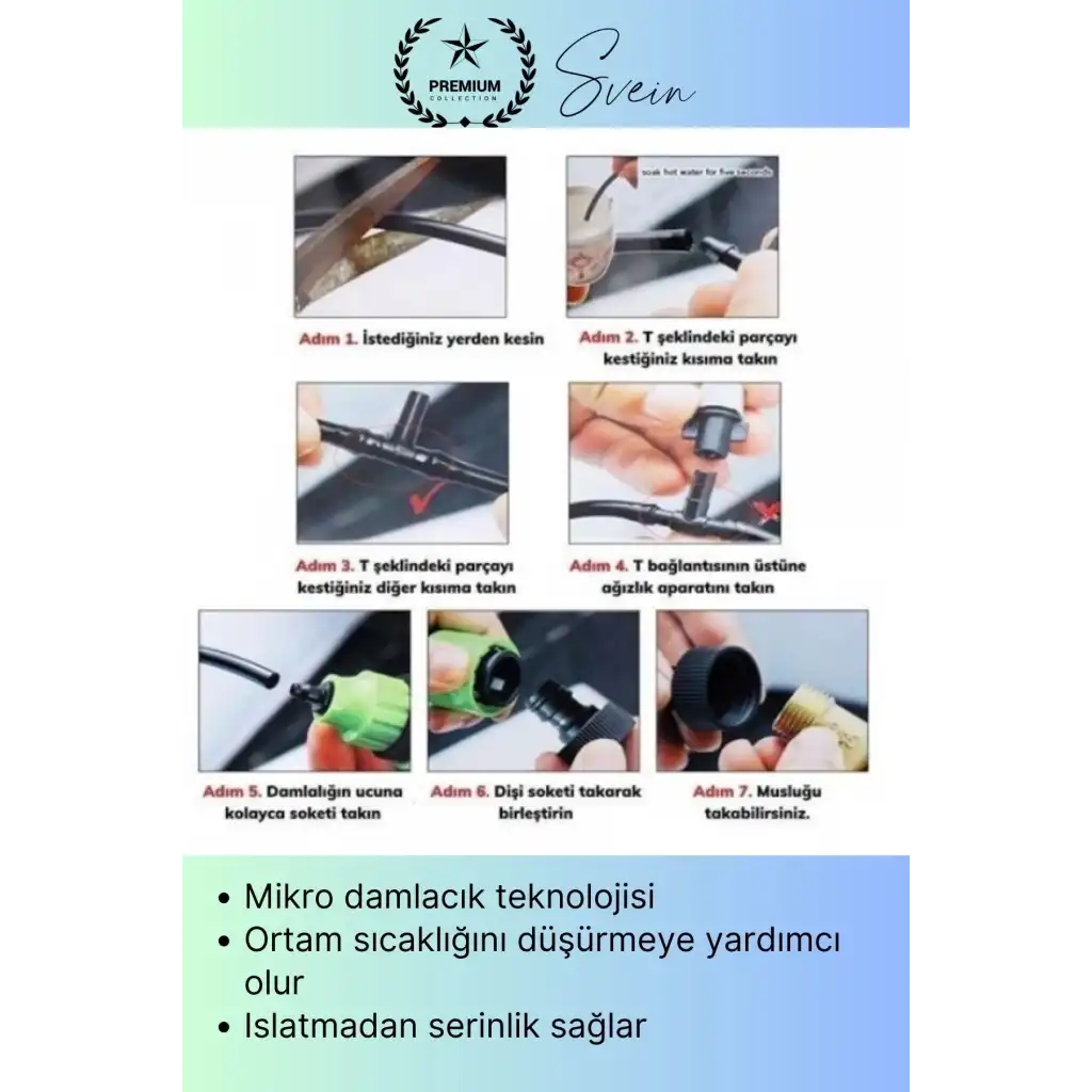 #Nemlendirme Açık Alan Sisleme ve Serinletme Kiti 10 Metre Balkon Teras Cafe Bahçe Nemlendirici