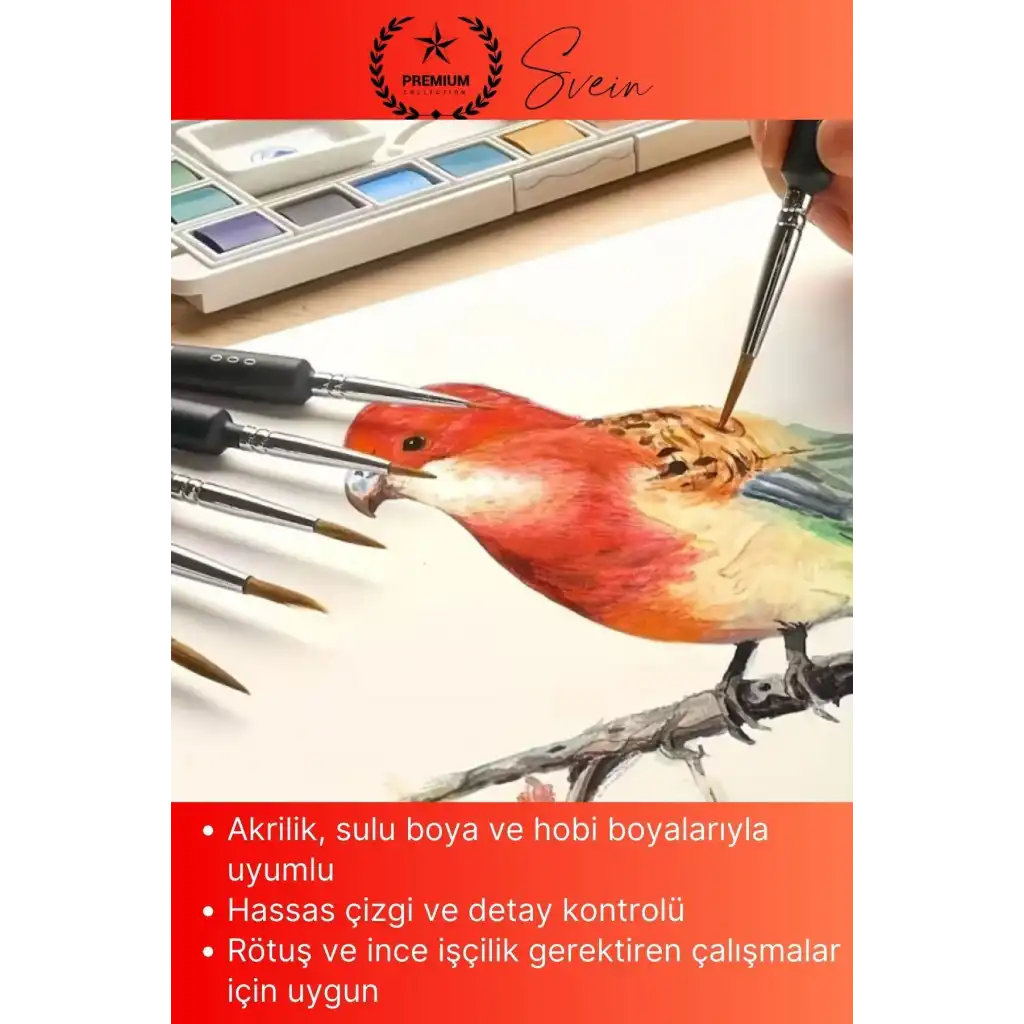 #Fırça 10lu İnce Detay Fırça Seti Rötuş Araba Detailing Hobi Temizlik Maket Boyama Seti Profesyonel