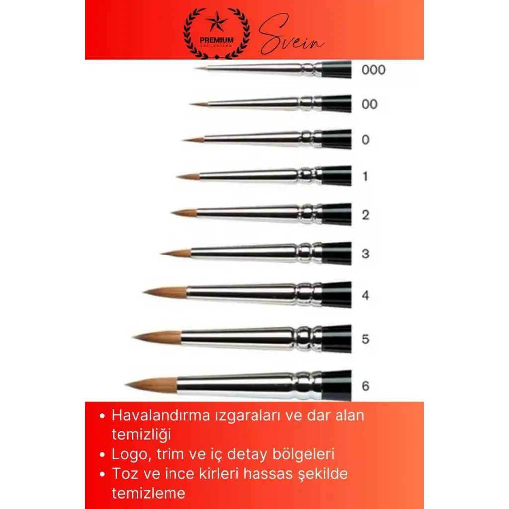 #Fırça 10lu İnce Detay Fırça Seti Rötuş Araba Detailing Hobi Temizlik Maket Boyama Seti Profesyonel