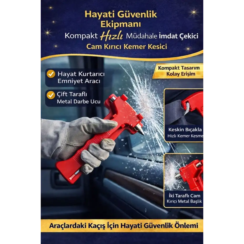 #Çekiç Kompakt Taşınabilir Araç Hayati Acil Güvenlik Ekipmanı İmdat Çekici Kemer Kesici Cam Kırıcı