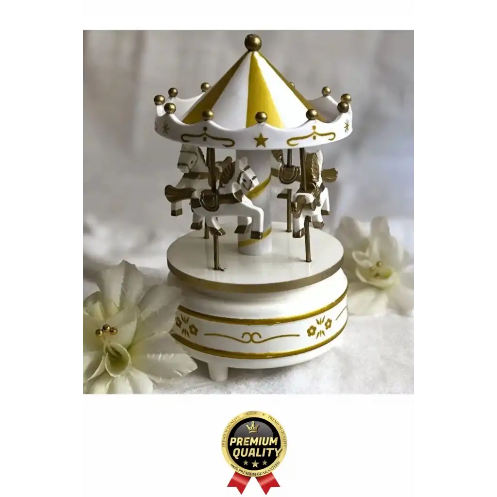 #MüzikKutusu Atlı Karınca Gold Beyaz Nostaljik Hediye Dekoratif Kurmalı Retro Mekanizma Müzik Kutusu