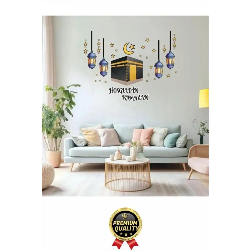 #RamazanSticker Dekoratif Yapıştırılabilir Çıkarılabilir Hoşgeldin Ramazan Motifli Duvar Sticker