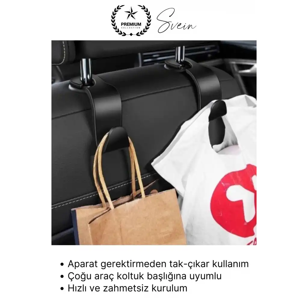 #Askı Araba Koltuk Arkası Askı Araç İçi Organizer 4’lü Set Çanta Poşet Torba Asma Aparatı Plastik