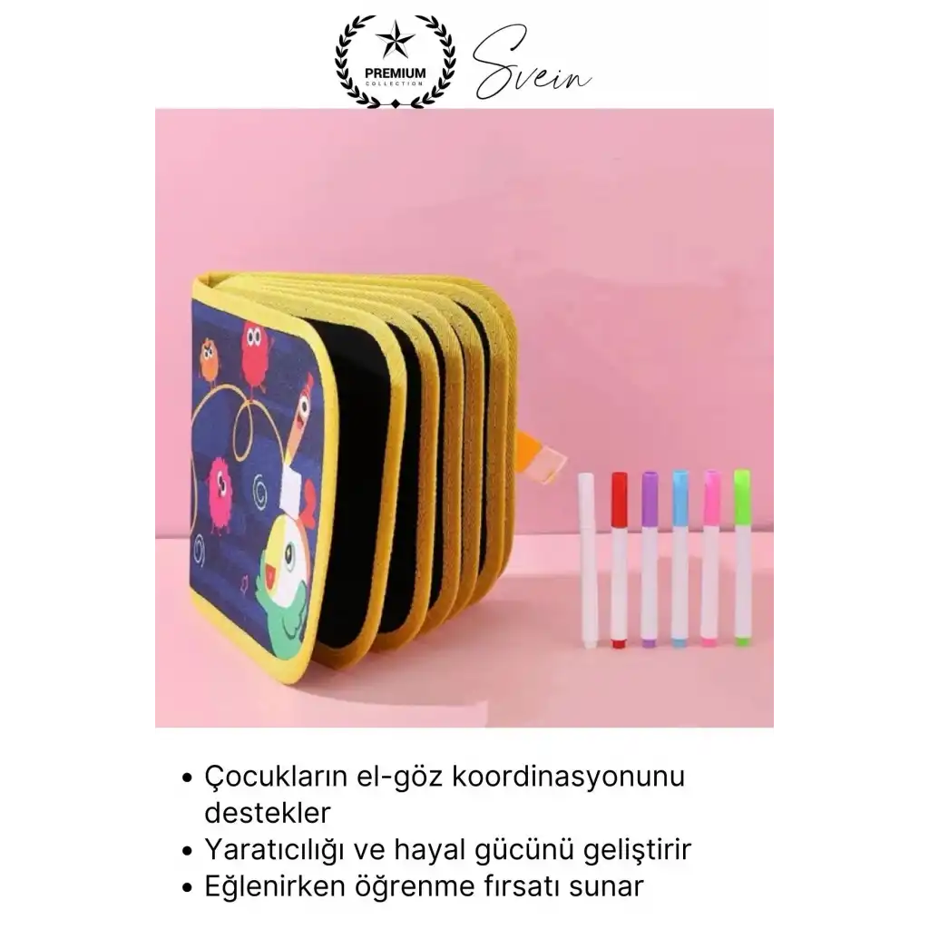#Defter Temizlenebilir Renkli Çocuk Resim Defteri Silinebilen Boyama Kitabı Tekrar Kullanılabilir