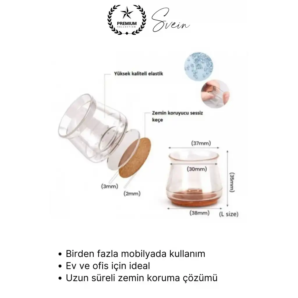 #Keçe Keçeli Şeffaf Silikon Zemin Koruyucu Sandalye Masa Ayağı Parke Çizmez 4lü Set Kılıf Esnek