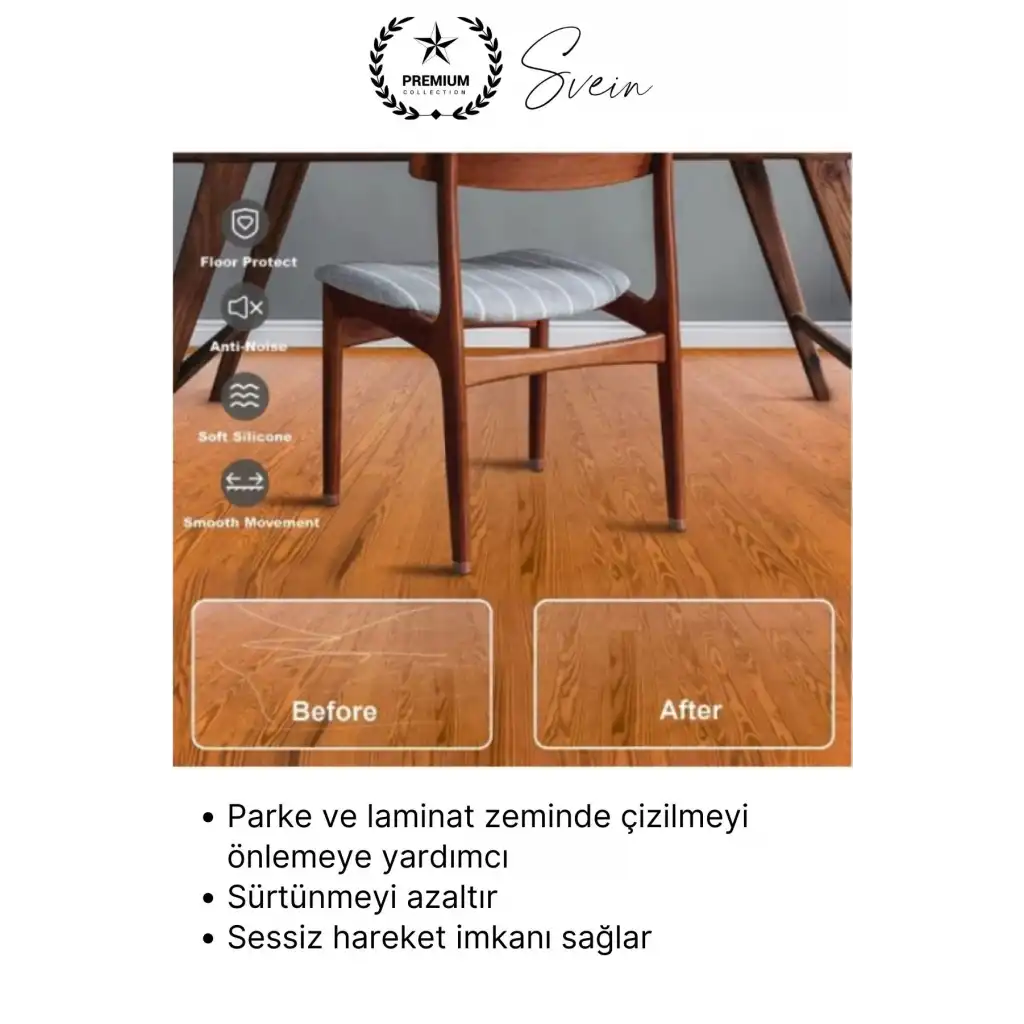 #Sandalye Keçeli Şeffaf Silikon Zemin Koruyucu Sandalye Masa Ayağı Parke Çizmez 8li Set Kılıf Esnek