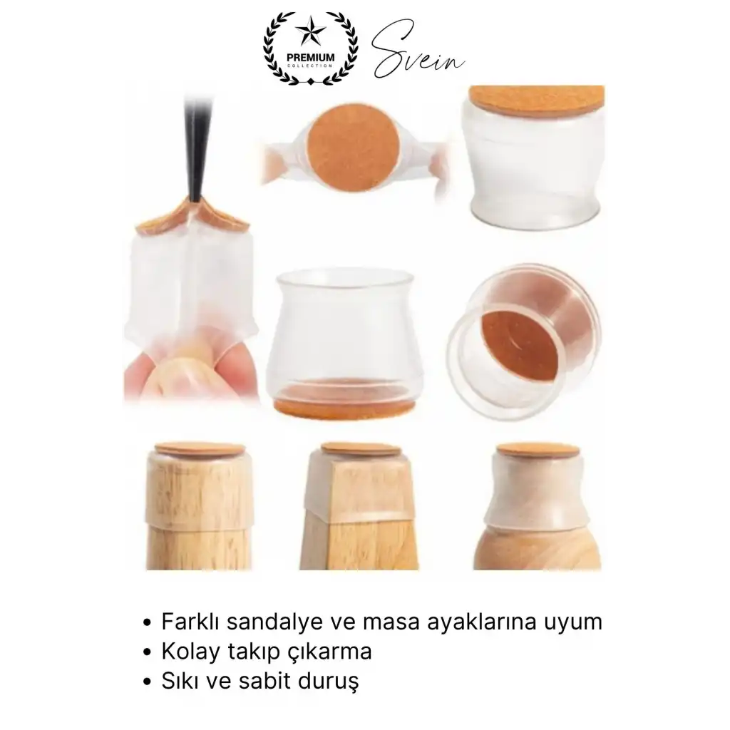 #Sandalye Keçeli Şeffaf Silikon Zemin Koruyucu Sandalye Masa Ayağı Parke Çizmez 8li Set Kılıf Esnek
