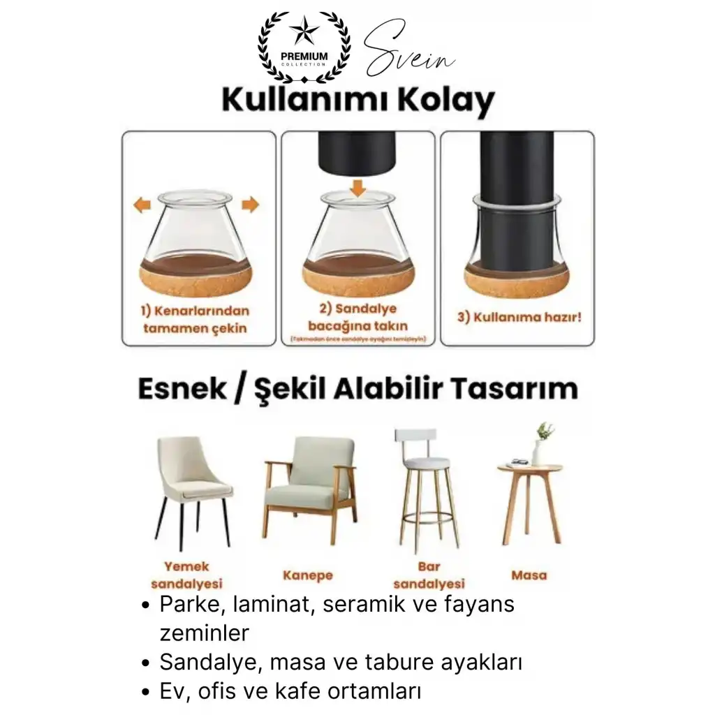#Sandalye Keçeli Şeffaf Silikon Zemin Koruyucu Sandalye Masa Ayağı Parke Çizmez 8li Set Kılıf Esnek