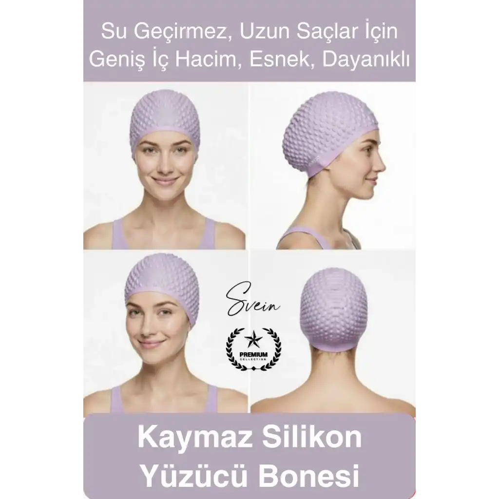 #Bone Su Geçirmez Kaymaz Silikon Yüzücü Bonesi Yüzme Şapkası Uzun Saç Yetişkin Esnek Havuz Deniz