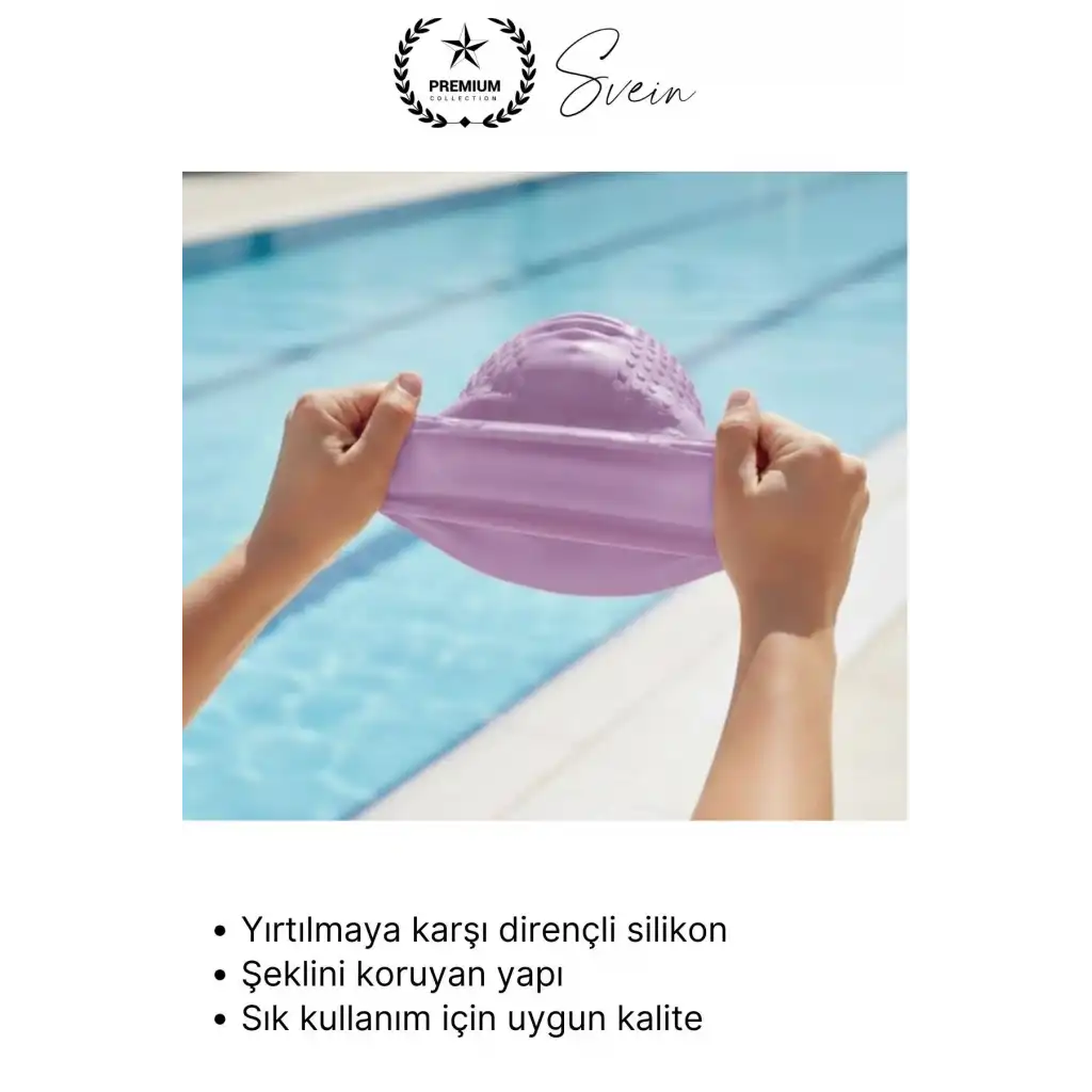 #Bone Su Geçirmez Kaymaz Silikon Yüzücü Bonesi Yüzme Şapkası Uzun Saç Yetişkin Esnek Havuz Deniz