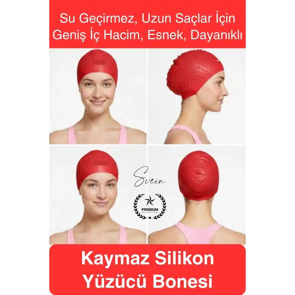 #Bone Su Geçirmez Kaymaz Silikon Yüzücü Bonesi Yüzme Şapkası Uzun Saç Yetişkin Esnek Havuz Deniz