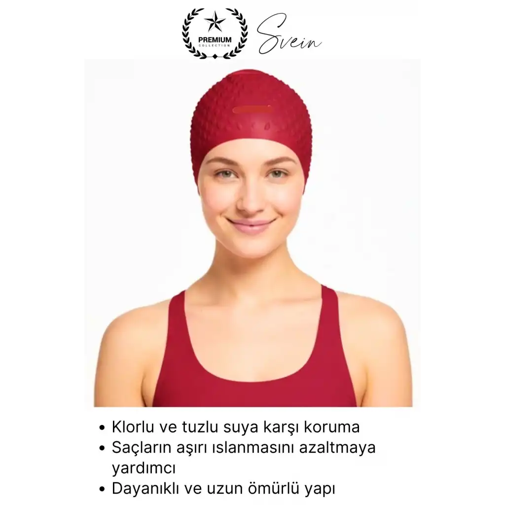 #Bone Su Geçirmez Kaymaz Silikon Yüzücü Bonesi Yüzme Şapkası Uzun Saç Yetişkin Esnek Havuz Deniz