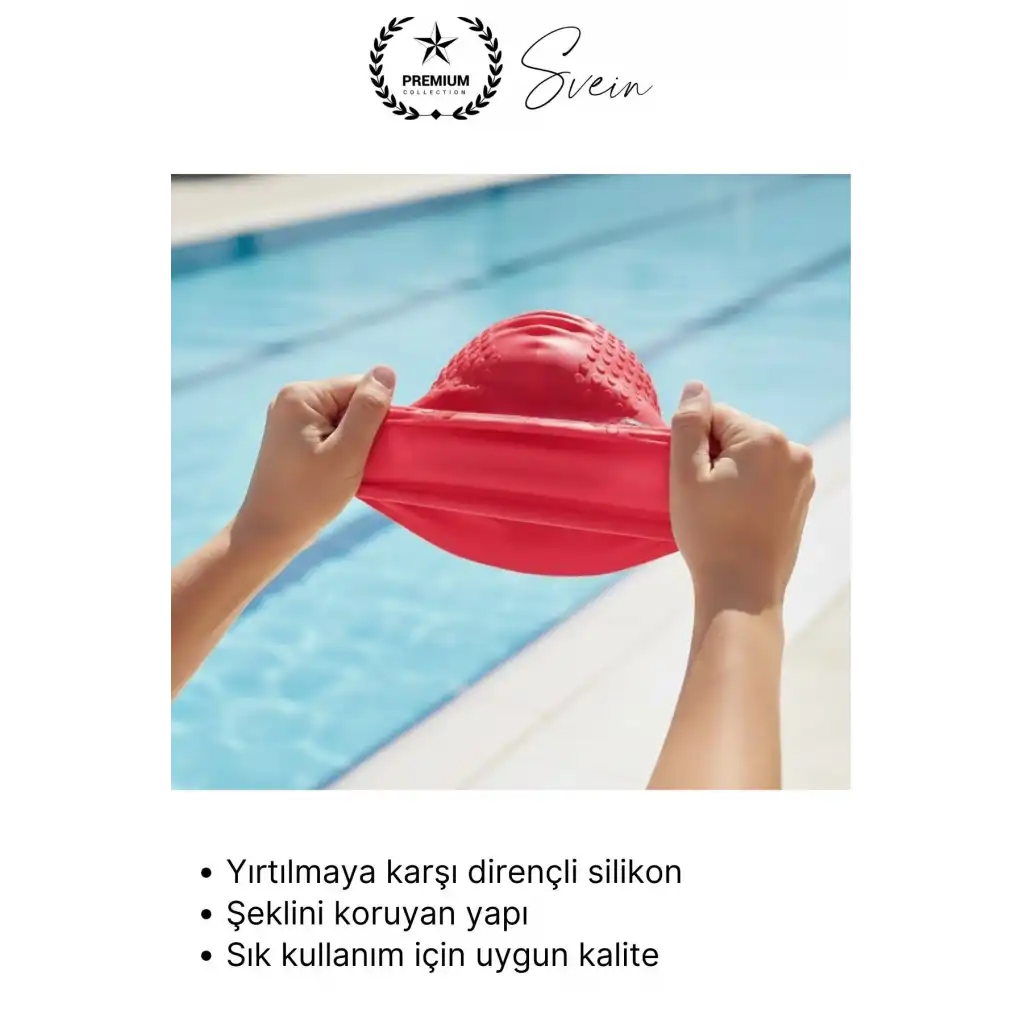 #Bone Su Geçirmez Kaymaz Silikon Yüzücü Bonesi Yüzme Şapkası Uzun Saç Yetişkin Esnek Havuz Deniz