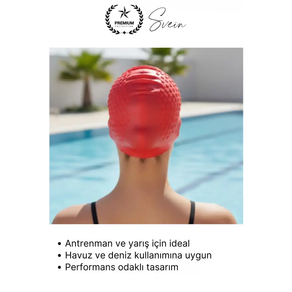 #Bone Su Geçirmez Kaymaz Silikon Yüzücü Bonesi Yüzme Şapkası Uzun Saç Yetişkin Esnek Havuz Deniz