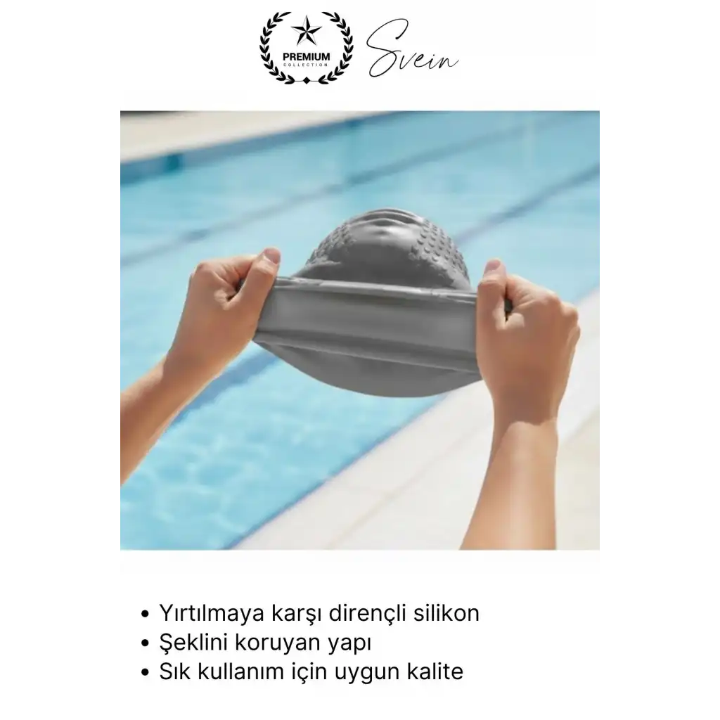 #Bone Su Geçirmez Kaymaz Silikon Yüzücü Bonesi Yüzme Şapkası Uzun Saç Yetişkin Esnek Havuz Deniz