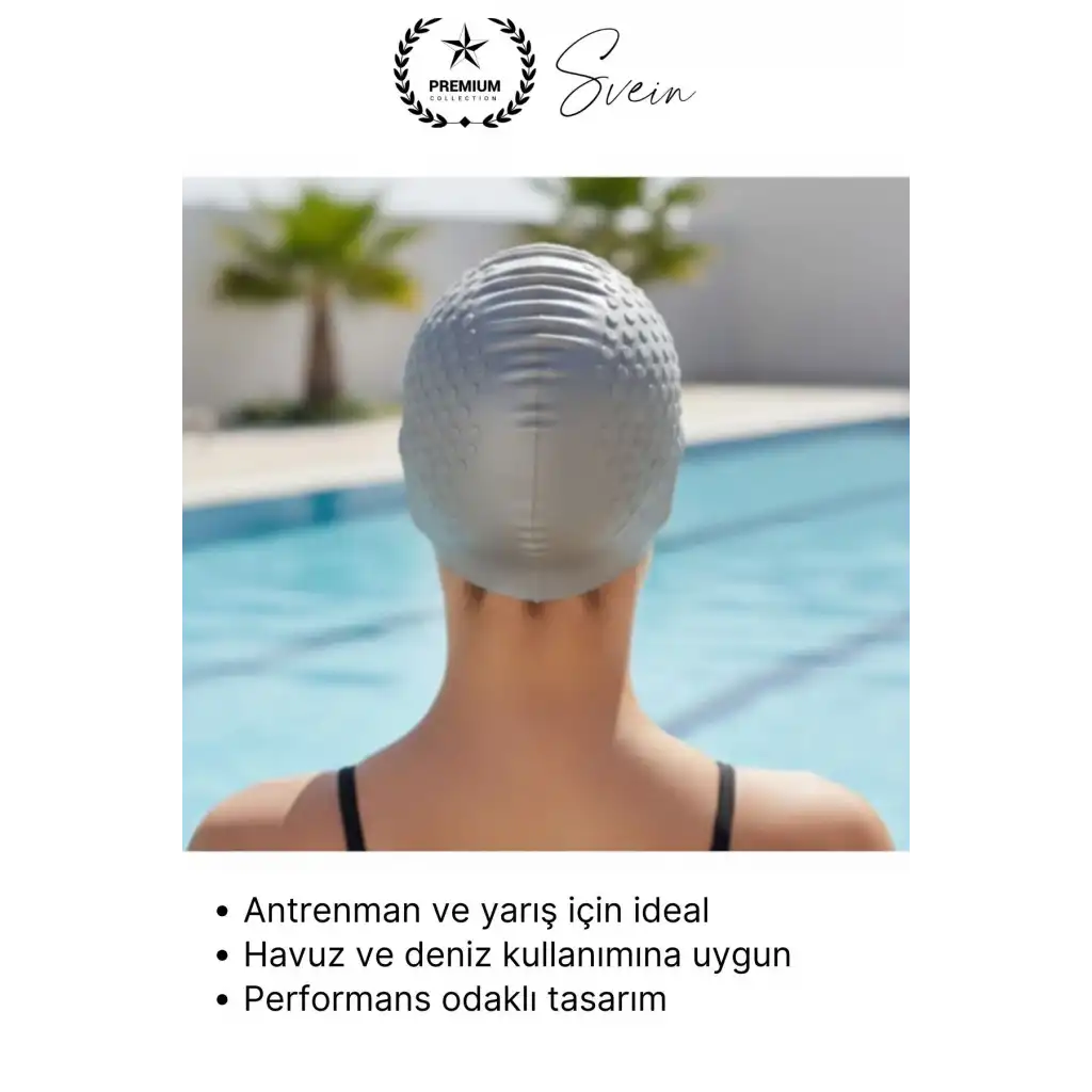 #Bone Su Geçirmez Kaymaz Silikon Yüzücü Bonesi Yüzme Şapkası Uzun Saç Yetişkin Esnek Havuz Deniz