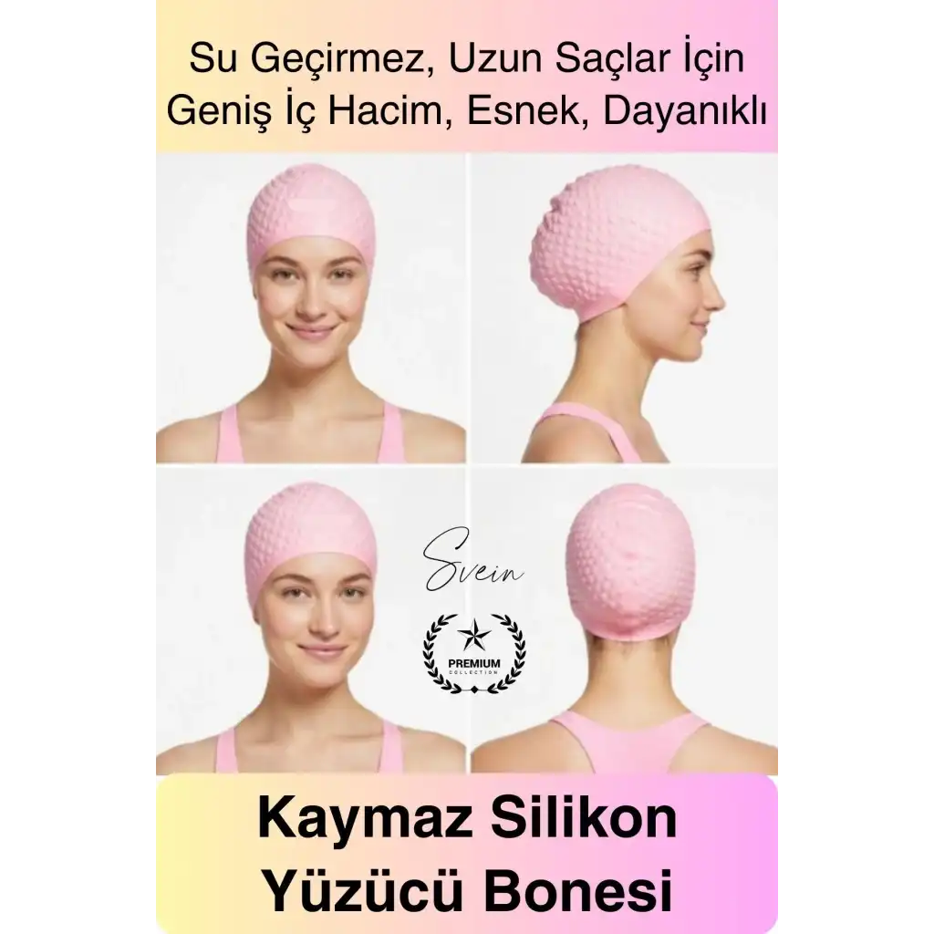 #Bone Su Geçirmez Kaymaz Silikon Yüzücü Bonesi Yüzme Şapkası Uzun Saç Yetişkin Esnek Havuz Deniz