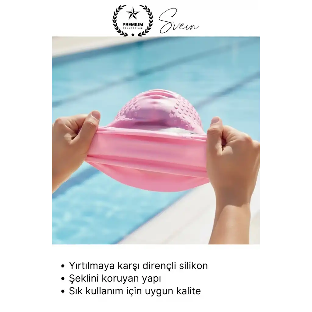 #Bone Su Geçirmez Kaymaz Silikon Yüzücü Bonesi Yüzme Şapkası Uzun Saç Yetişkin Esnek Havuz Deniz