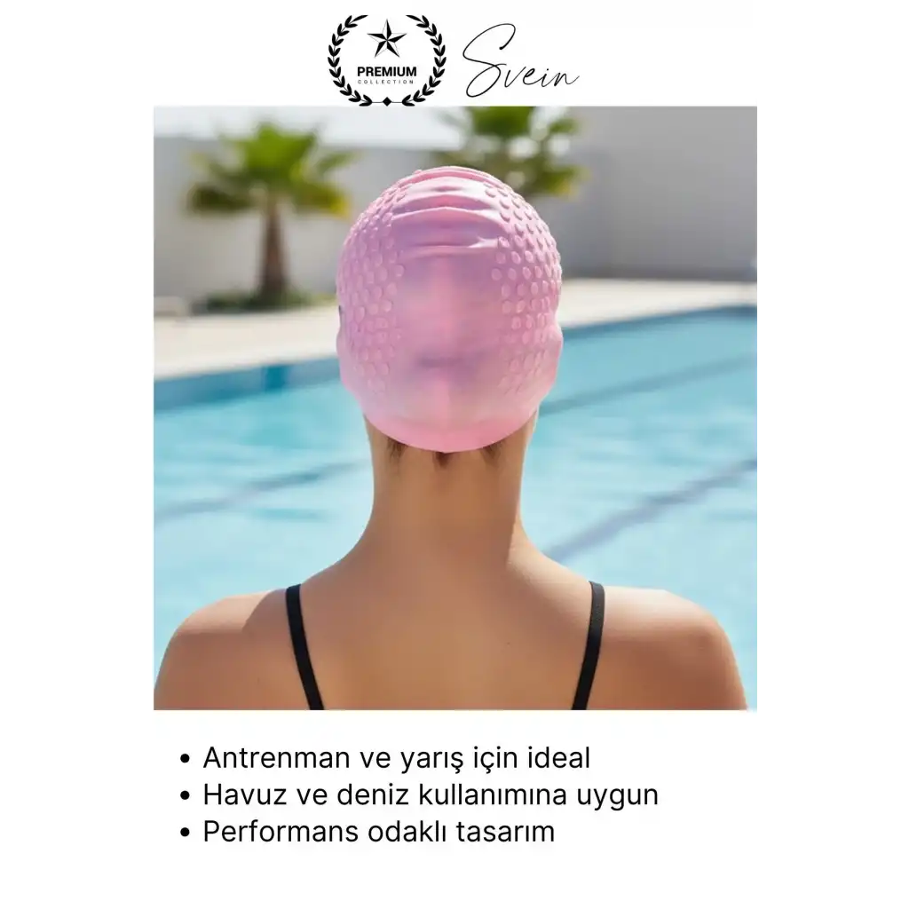 #Bone Su Geçirmez Kaymaz Silikon Yüzücü Bonesi Yüzme Şapkası Uzun Saç Yetişkin Esnek Havuz Deniz