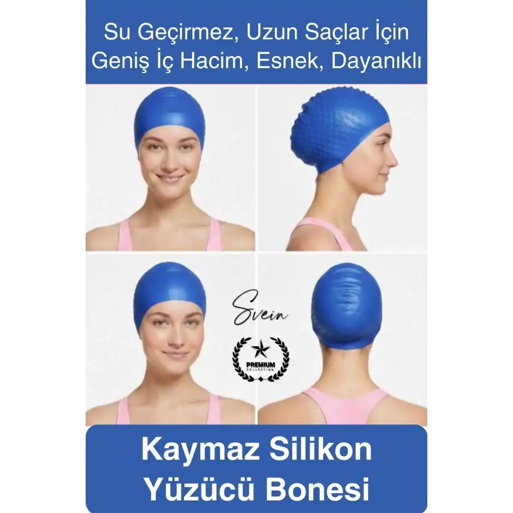 #Bone Su Geçirmez Kaymaz Silikon Yüzücü Bonesi Yüzme Şapkası Uzun Saç Yetişkin Esnek Havuz Deniz