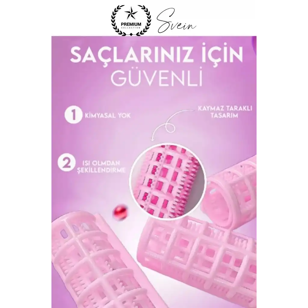 #Bigudi 6lı Saç Şekillendirme ve Hacim Veren Saç Maşası Seti Bigudi Rulosu Isısız Hızlı Dalgalı