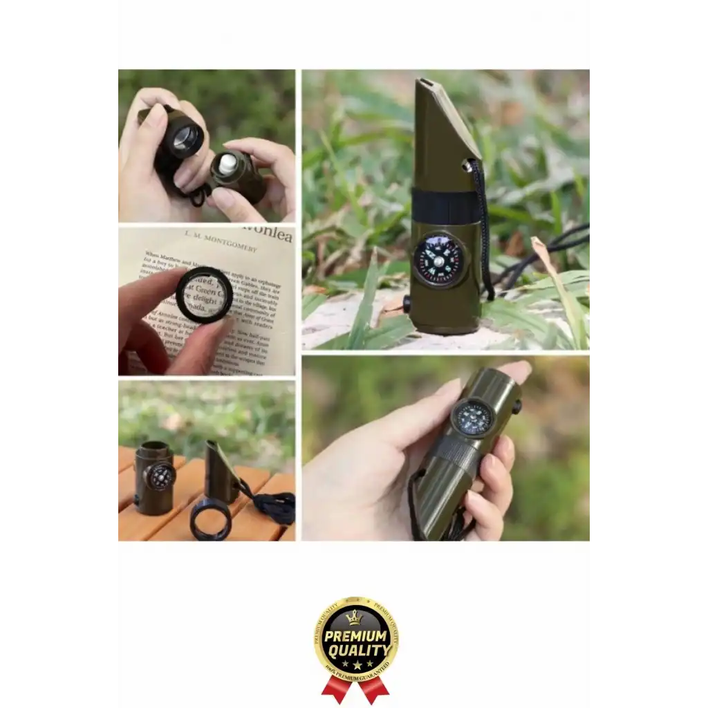 #Düdük Fener Pusula Sinyal Güvenlik Hayatta Kalma Kamp Deprem Outdoor 7si 1 Arada Acil Durum Düdüğü