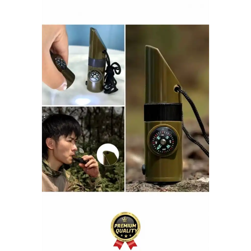 #Düdük Fener Pusula Sinyal Güvenlik Hayatta Kalma Kamp Deprem Outdoor 7si 1 Arada Acil Durum Düdüğü