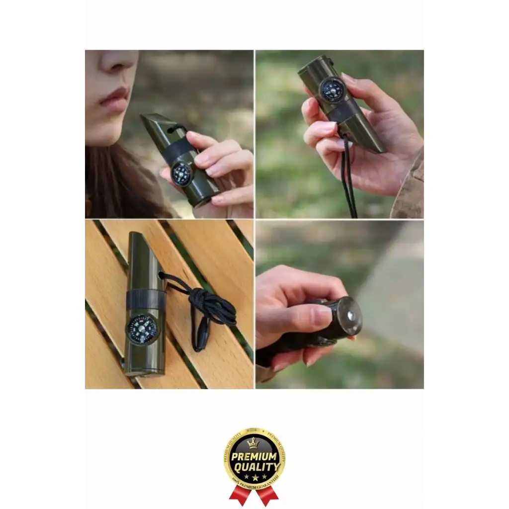 #Düdük Fener Pusula Sinyal Güvenlik Hayatta Kalma Kamp Deprem Outdoor 7si 1 Arada Acil Durum Düdüğü