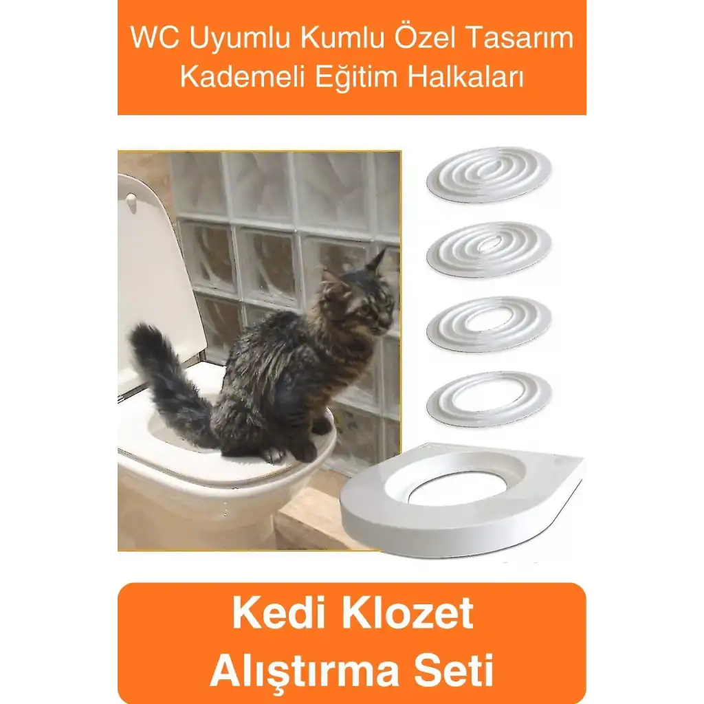 #Kedi Kedi Klozet Alıştırma Seti WC Uyumlu Kum Kabı Tuvalet Eğitim Aparatı Yavru & Yetişkin İçin