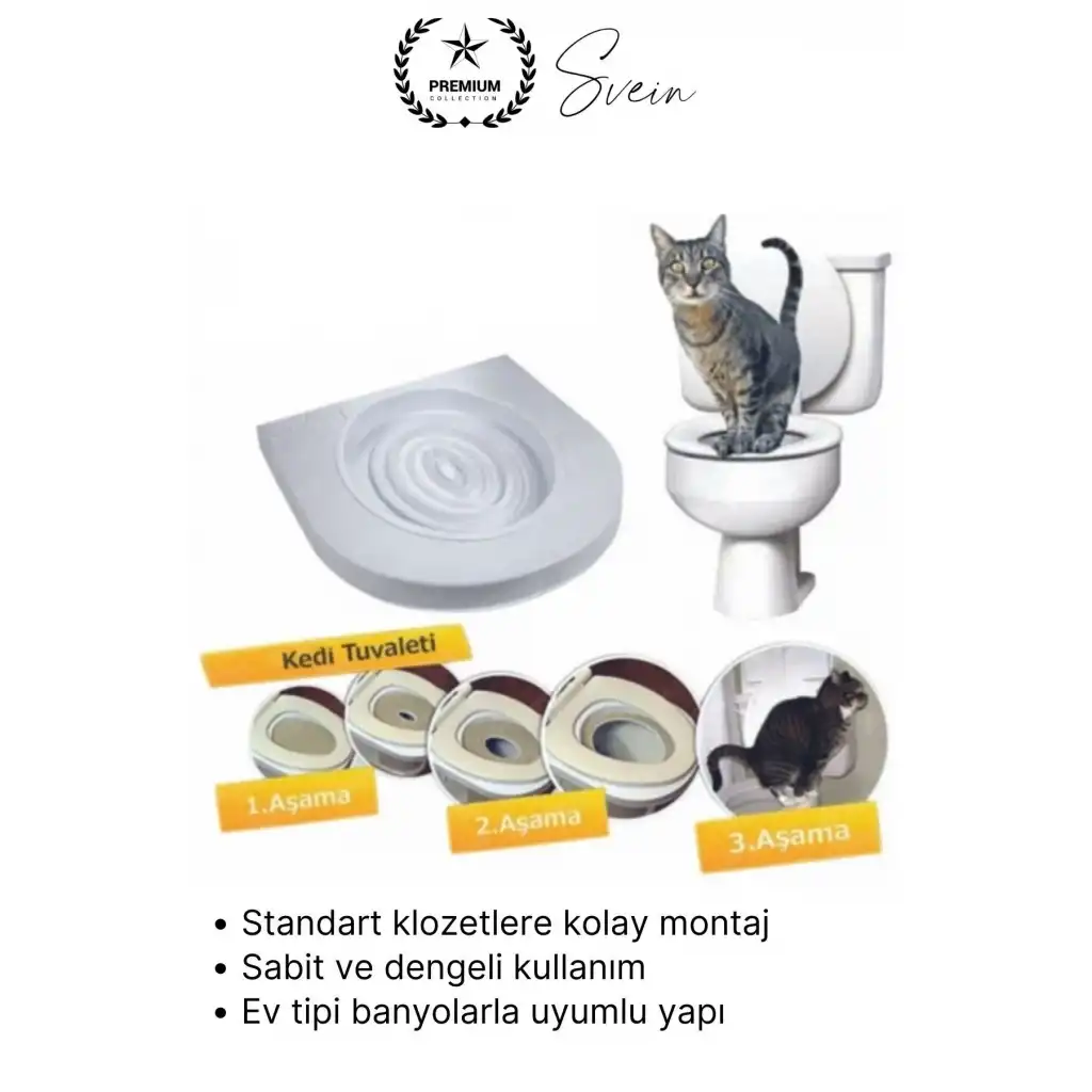 #Kedi Kedi Klozet Alıştırma Seti WC Uyumlu Kum Kabı Tuvalet Eğitim Aparatı Yavru & Yetişkin İçin