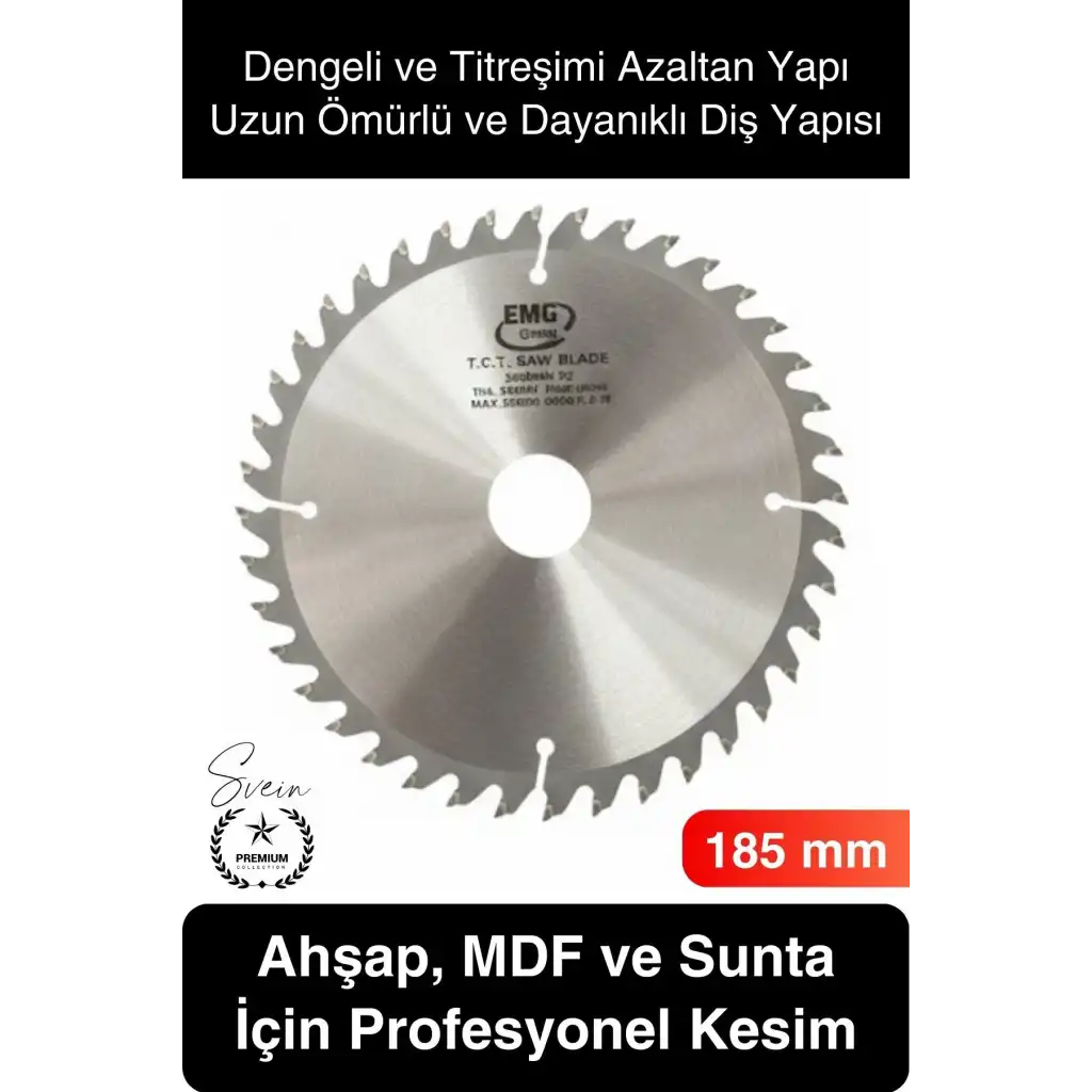 #Testere 185 mm 40 Diş Ahşap Kesim Daire Testere Diski MDF ve Sunta İçin Profesyonel Hassas 40T