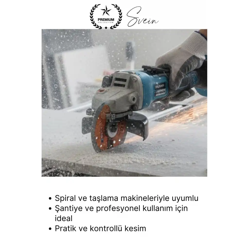 #ElmasTestere 115 mm Turbo Elmas Kesim Diski Spiral Uyumlu Beton Seramik Mermer Taş Granit Fayans