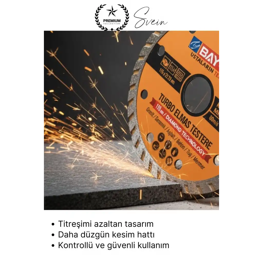 #ElmasTestere 115 mm Turbo Elmas Kesim Diski Spiral Uyumlu Beton Seramik Mermer Taş Granit Fayans