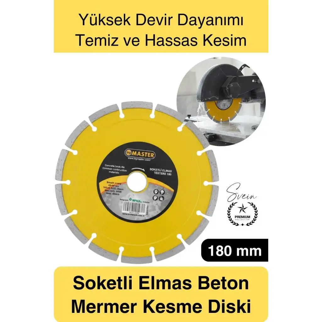 #MermerKesici 180 mm Soketli Elmas Beton Kesme Diski Profesyonel Mermer Seramik Taş Fayans Granit