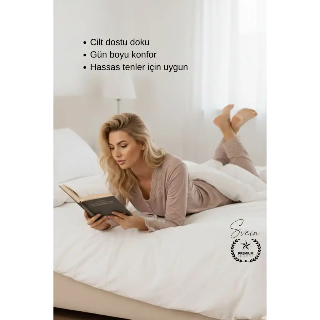 #Pijama Vizon Penye Kadın Pijama Takımı Rahat Ev Giyim Günlük ve Çeyizlik Nefes Alabilen Yumuşak