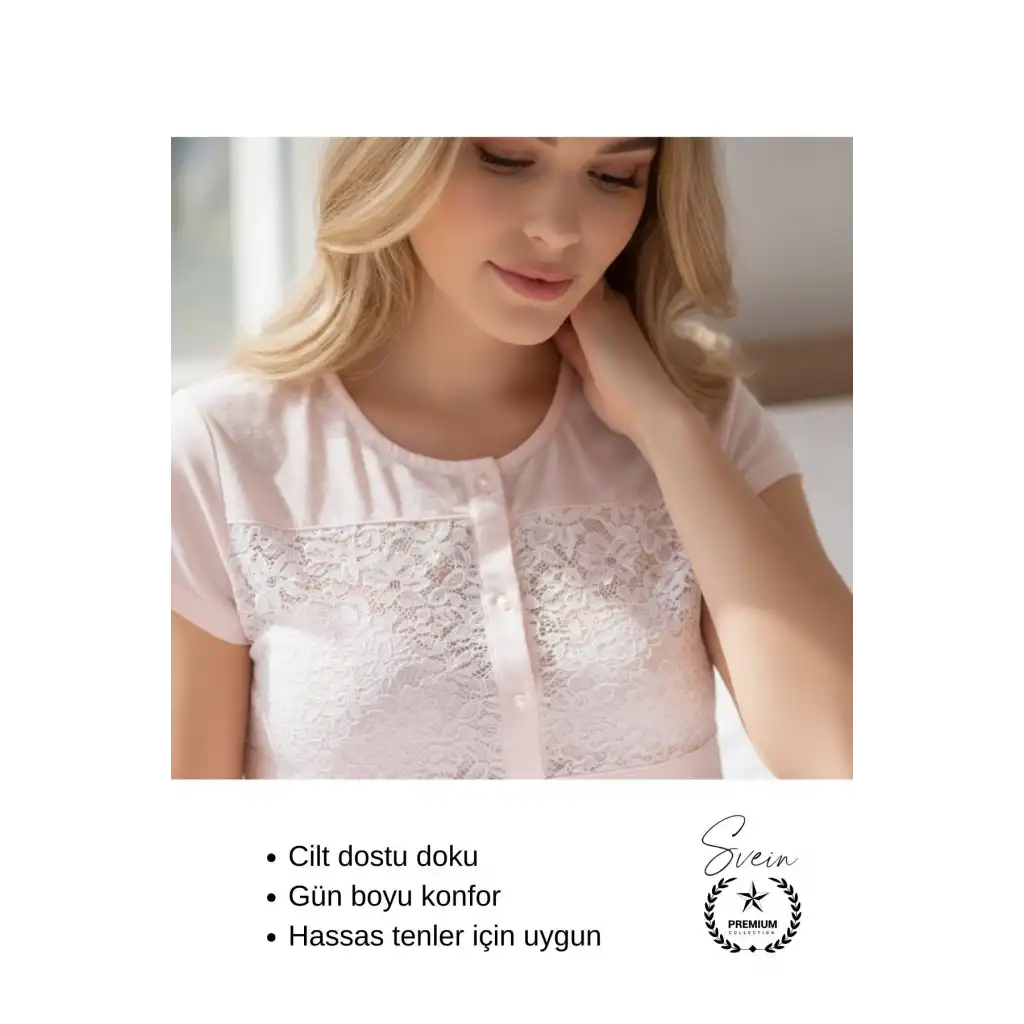 #Pijama Pudra Penye Kadın Pijama Takımı Rahat Ev Giyim Günlük ve Çeyizlik Nefes Alabilen Yumuşak