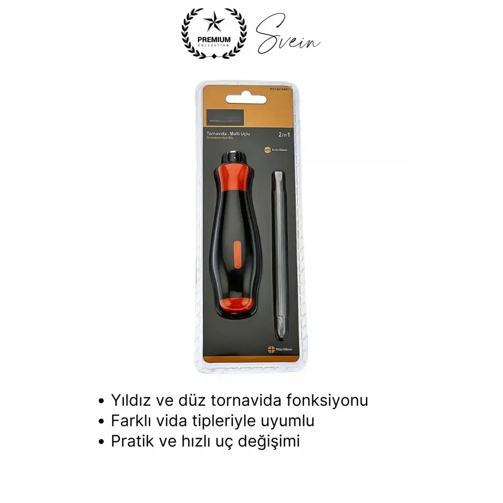 #Tornavida 2 in 1 Çift Taraflı Yıldız Düz Tornavida Kompakt 2 Fonksiyonlu Ev ve Tamir İşleri İçin