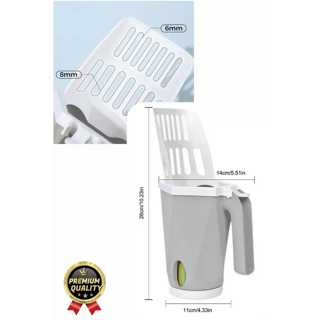 #KumKüreği Pratik Hızlı Hijyenik Ergonomik Tutma Saplı Torbalı Hazneli Elekli Kedi Kumu Küreği