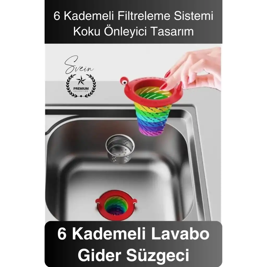 #Süzgeç 6 Kademeli Lavabo Gider Süzgeci Tıkanıklık Önleyici Filtre Mutfak ve Banyo İçin Hijyenik
