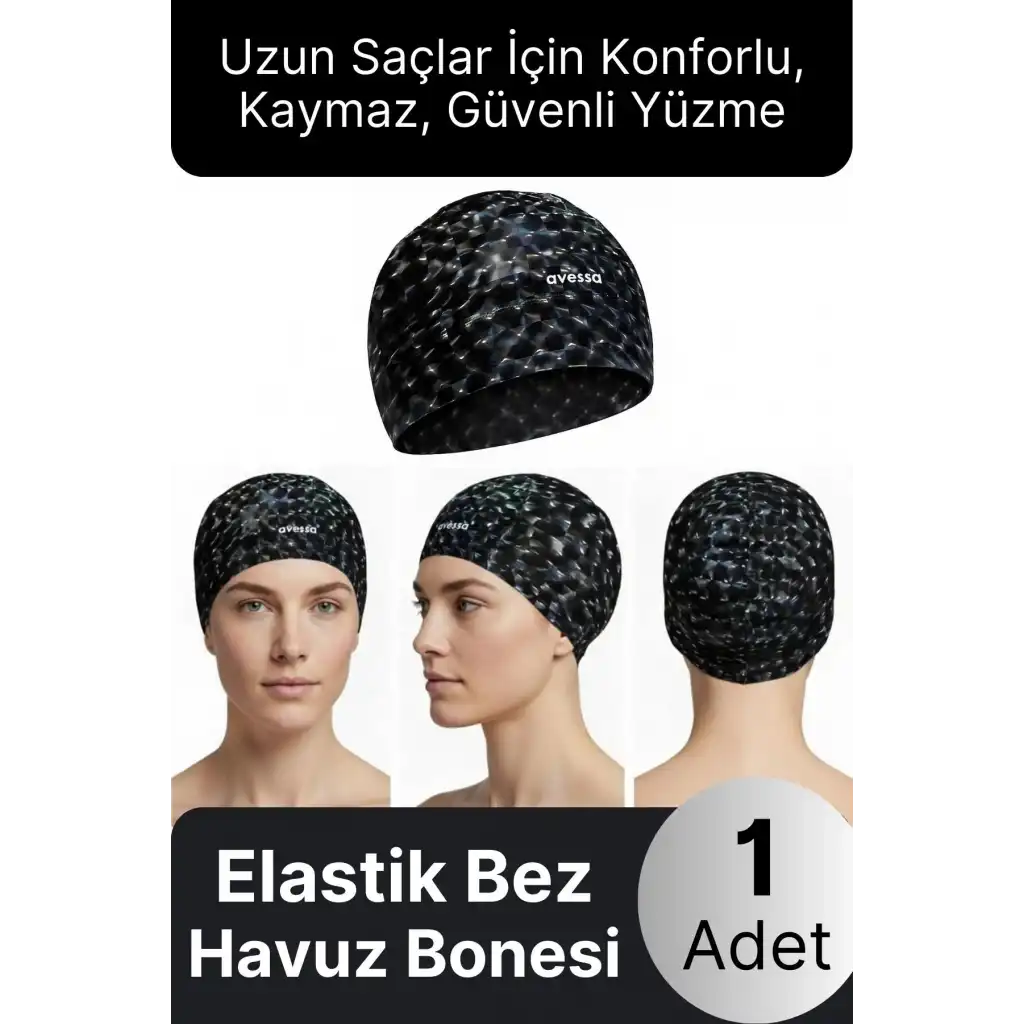 #Bone Konforlu Tasarım Su Geçirmez Kaymaz Spor Yüzücü Havuz Deniz Şapkası Elastik Bez Yüzme Bonesi