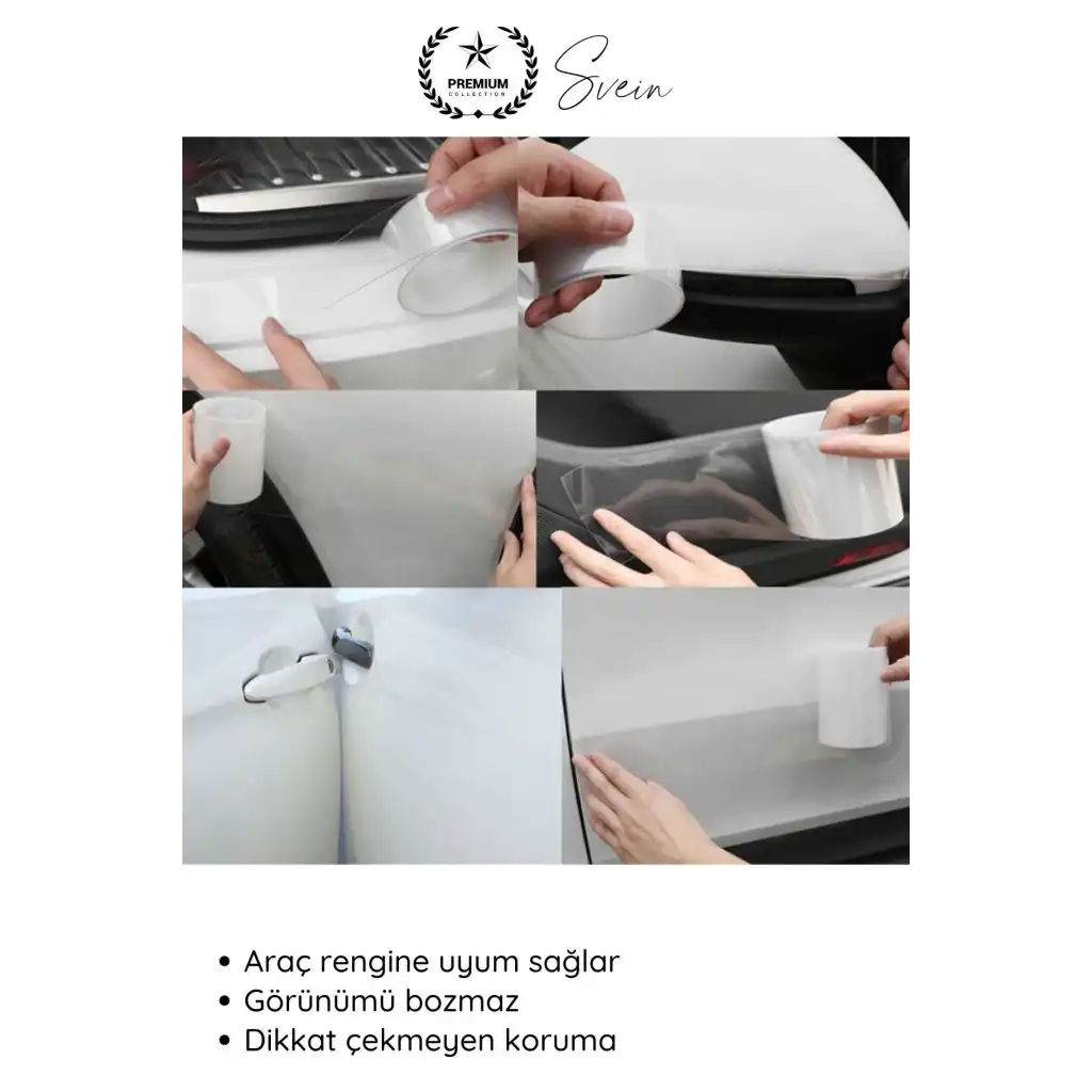 #KapıKoruma 3 Adet 3 Metre Oto Kapı Çizik Önleyici Şeffaf Koruma Bandı Darbe Koruyucu İz Bırakmaz
