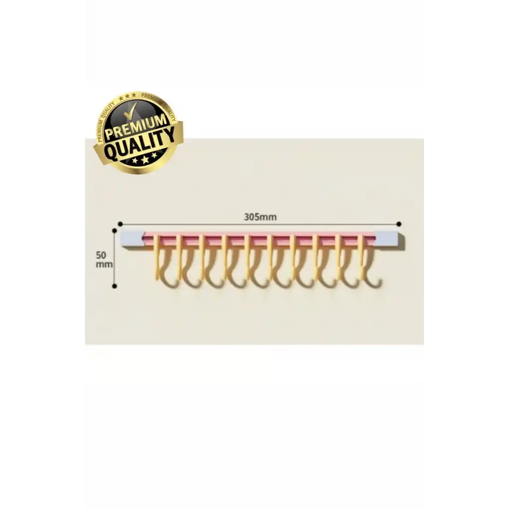 #Organizer Pratik Kullanım Depolama Düzen Raylı Hareketli Mutfak Banyo Düzenleyici Askı 10 Kancalı