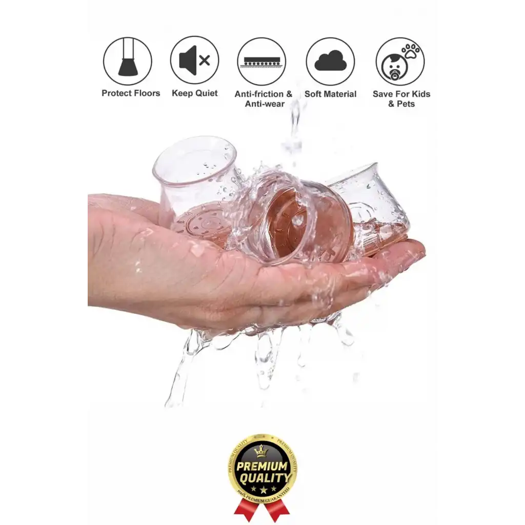 #Sandalye Sessiz Çizilme Sürtünme Önleyici Keçeli Şeffaf Silikon Sandalye Ayak Koruma Pedi 8 Adet