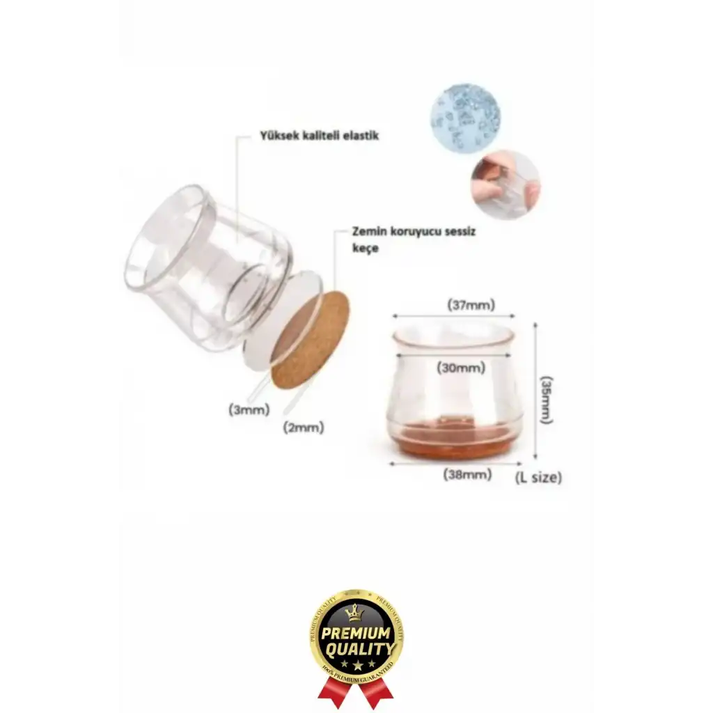 #Sandalye Çizilme Sürtünme Önleyici Sessiz Keçeli Şeffaf Silikon Sandalye Ayak Koruma Pedi 12 Adet